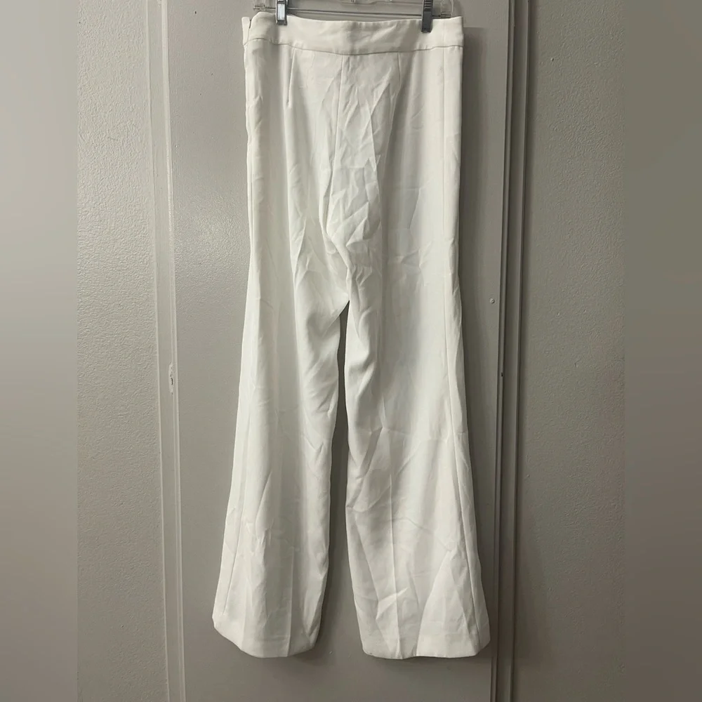 Zara NWT White Lightweight Casual Relaxed Fit Business Casual Pants Slacks Sz L - Picture 9 of 9